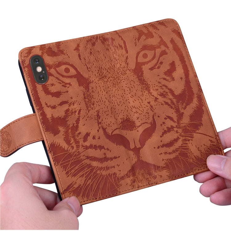 For iPhone SE 2024 Tiger Embossing Pattern Leather Phone Case(Brown) - More iPhone Cases by PMC Jewellery | Online Shopping South Africa | PMC Jewellery | Buy Now Pay Later Mobicred