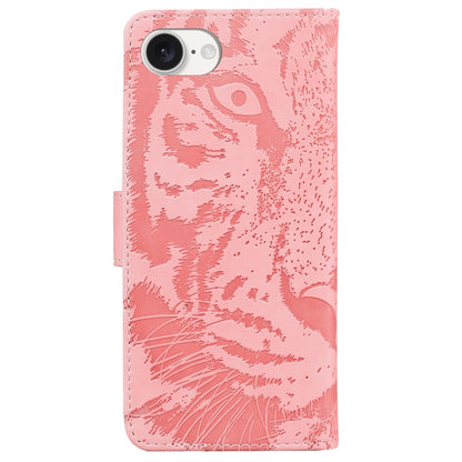 For iPhone SE 2024 Tiger Embossing Pattern Leather Phone Case(Pink) - More iPhone Cases by PMC Jewellery | Online Shopping South Africa | PMC Jewellery | Buy Now Pay Later Mobicred