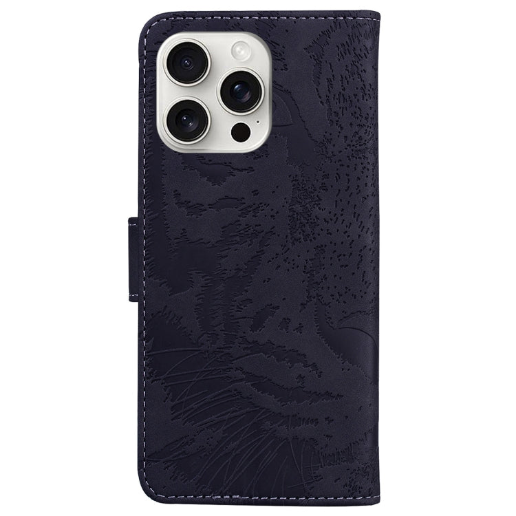 For iPhone 16 Pro Max Tiger Embossing Pattern Leather Phone Case(Black) - iPhone 16 Pro Max Cases by PMC Jewellery | Online Shopping South Africa | PMC Jewellery | Buy Now Pay Later Mobicred