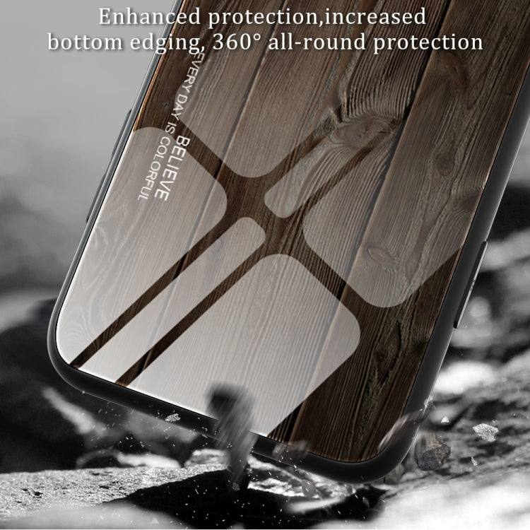 For iPhone 16 Pro Max Wood Grain Glass Phone Case(Black) - iPhone 16 Pro Max Cases by PMC Jewellery | Online Shopping South Africa | PMC Jewellery | Buy Now Pay Later Mobicred