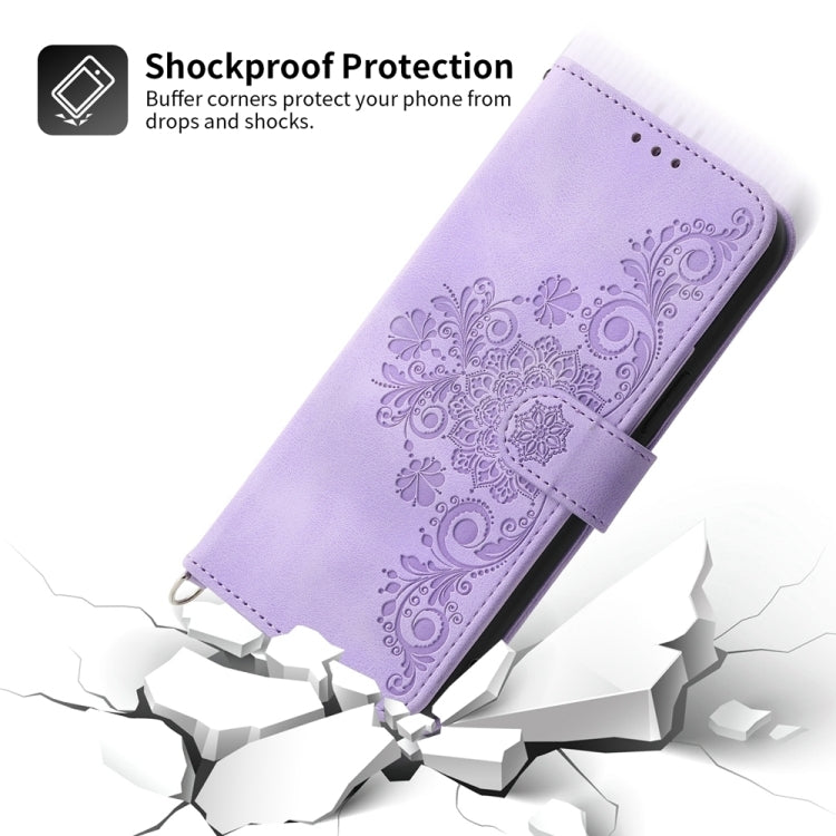 For Xiaomi 14 Skin-feel Flowers Embossed Wallet Leather Phone Case(Purple) - 14 Cases by PMC Jewellery | Online Shopping South Africa | PMC Jewellery | Buy Now Pay Later Mobicred