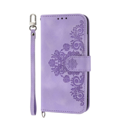 For Xiaomi Redmi A3 Skin-feel Flowers Embossed Wallet Leather Phone Case(Purple) - Xiaomi Cases by PMC Jewellery | Online Shopping South Africa | PMC Jewellery | Buy Now Pay Later Mobicred