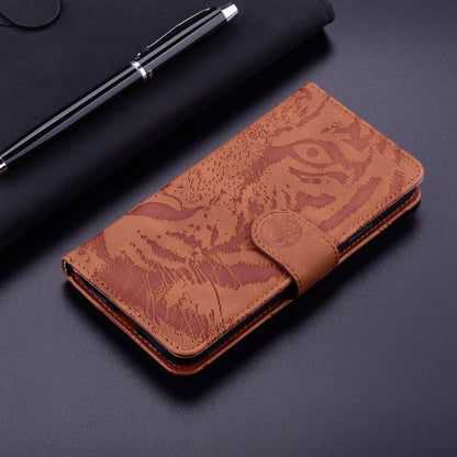 For Motorola Edge 2024 Tiger Embossing Pattern Leather Phone Case(Brown) - Motorola Cases by PMC Jewellery | Online Shopping South Africa | PMC Jewellery | Buy Now Pay Later Mobicred