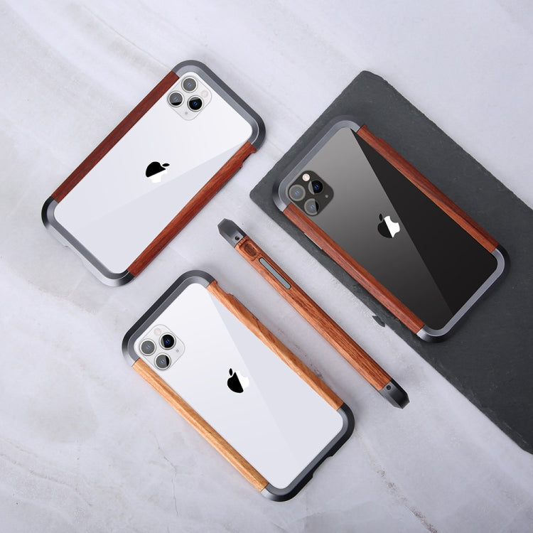 For iPhone 11 R-JUST Metal + Wood Frame Protective Case - iPhone 11 Cases by R-JUST | Online Shopping South Africa | PMC Jewellery