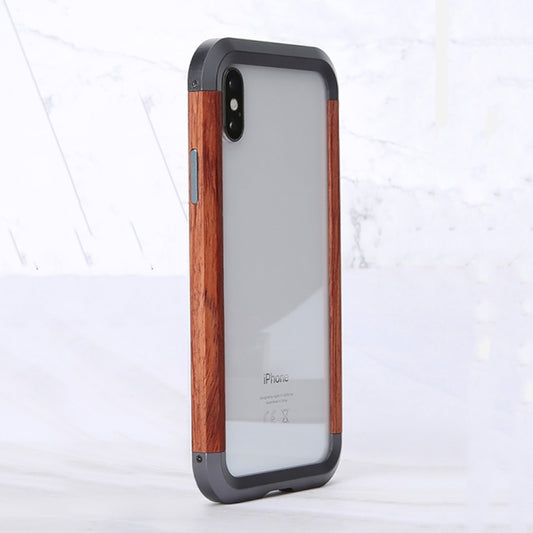 For iPhone XS Max R-JUST Metal + Wood Frame Protective Case - More iPhone Cases by R-JUST | Online Shopping South Africa | PMC Jewellery