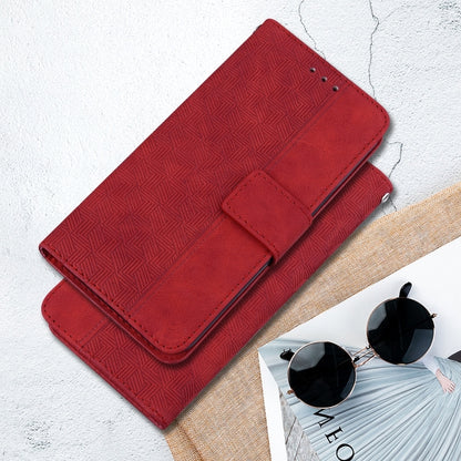 For iPhone 16 Geometric Embossed Leather Phone Case(Red) - iPhone 16 Cases by PMC Jewellery | Online Shopping South Africa | PMC Jewellery | Buy Now Pay Later Mobicred