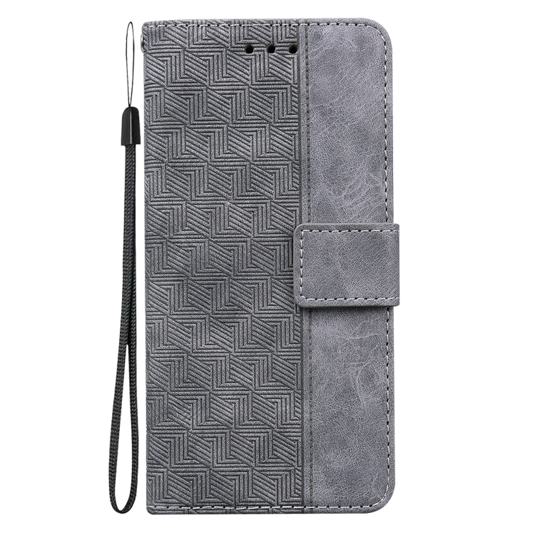 For Motorola Moto G Play 4G 2024 Geometric Embossed Leather Phone Case(Grey) - Motorola Cases by PMC Jewellery | Online Shopping South Africa | PMC Jewellery | Buy Now Pay Later Mobicred