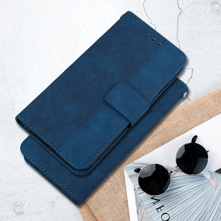 For Motorola Moto G Play 4G 2024 Geometric Embossed Leather Phone Case(Blue) - Motorola Cases by PMC Jewellery | Online Shopping South Africa | PMC Jewellery | Buy Now Pay Later Mobicred