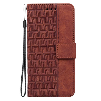 For Motorola Moto G Power 5G 2024 Geometric Embossed Leather Phone Case(Brown) - Motorola Cases by PMC Jewellery | Online Shopping South Africa | PMC Jewellery | Buy Now Pay Later Mobicred