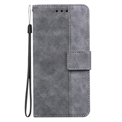 For Motorola Moto G Power 5G 2024 Geometric Embossed Leather Phone Case(Grey) - Motorola Cases by PMC Jewellery | Online Shopping South Africa | PMC Jewellery | Buy Now Pay Later Mobicred