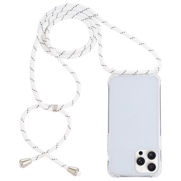 For iPhone 16 Pro Transparent Acrylic Airbag Shockproof Phone Protective Case with Lanyard(White Grey Fine Lines) - iPhone 16 Pro Cases by PMC Jewellery | Online Shopping South Africa | PMC Jewellery | Buy Now Pay Later Mobicred