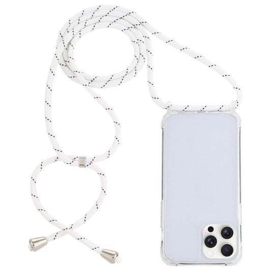 For iPhone 16 Pro Transparent Acrylic Airbag Shockproof Phone Protective Case with Lanyard(White Grey Fine Lines) - iPhone 16 Pro Cases by PMC Jewellery | Online Shopping South Africa | PMC Jewellery | Buy Now Pay Later Mobicred