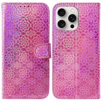 For iPhone 16 Pro Max Colorful Magnetic Buckle Leather Phone Case(Pink) - iPhone 16 Pro Max Cases by PMC Jewellery | Online Shopping South Africa | PMC Jewellery | Buy Now Pay Later Mobicred