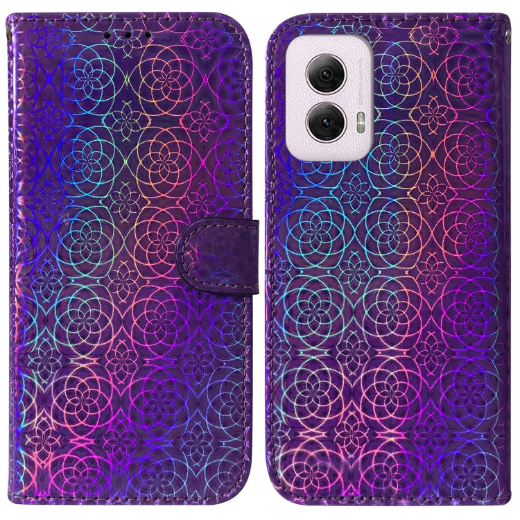 For Motorola Moto G Power 5G 2024 Colorful Magnetic Buckle Leather Phone Case(Purple) - Motorola Cases by PMC Jewellery | Online Shopping South Africa | PMC Jewellery | Buy Now Pay Later Mobicred