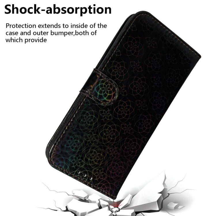 For Motorola Edge 2024 Colorful Magnetic Buckle Leather Phone Case(Black) - Motorola Cases by PMC Jewellery | Online Shopping South Africa | PMC Jewellery | Buy Now Pay Later Mobicred