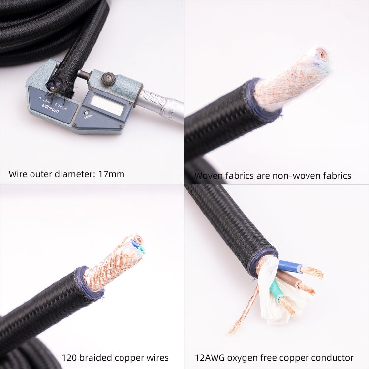 3720 HiFi Audio Universal AC Power Cable US Plug, Length:2m - Microphone Audio Cable & Connector by PMC Jewellery | Online Shopping South Africa | PMC Jewellery | Buy Now Pay Later Mobicred