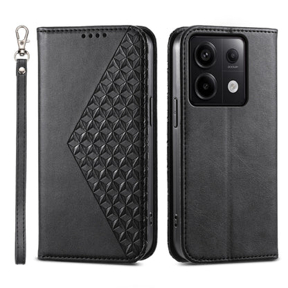 For Xiaomi Redmi Note 13 Pro 5G Cubic Grid Calf Texture Magnetic Leather Phone Case(Black) - Note 13 Pro Cases by PMC Jewellery | Online Shopping South Africa | PMC Jewellery | Buy Now Pay Later Mobicred