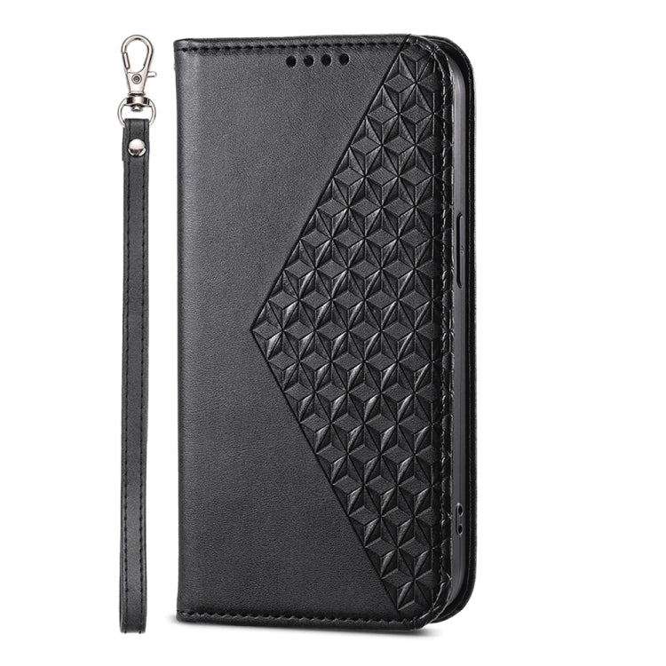 For Xiaomi Redmi Note 13 Pro 5G Cubic Grid Calf Texture Magnetic Leather Phone Case(Black) - Note 13 Pro Cases by PMC Jewellery | Online Shopping South Africa | PMC Jewellery | Buy Now Pay Later Mobicred