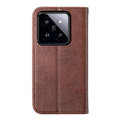 For Xiaomi 14 Pro Cubic Grid Calf Texture Magnetic Leather Phone Case(Brown) - 14 Pro Cases by PMC Jewellery | Online Shopping South Africa | PMC Jewellery | Buy Now Pay Later Mobicred