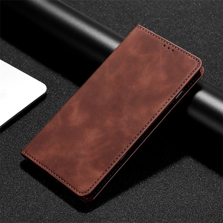 For vivo Y03 4G Skin Feel Magnetic Leather Phone Case(Dark Brown) - vivo Cases by PMC Jewellery | Online Shopping South Africa | PMC Jewellery | Buy Now Pay Later Mobicred