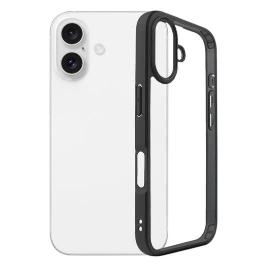 For iPhone 16 Plus Frosted TPU + Transparent PC Phone Case(Black) - iPhone 16 Plus Cases by PMC Jewellery | Online Shopping South Africa | PMC Jewellery | Buy Now Pay Later Mobicred