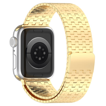 For Apple Watch Ultra 49mm Magnetic Buckle Stainless Steel Metal Watch Band(Gold) - Watch Bands by PMC Jewellery | Online Shopping South Africa | PMC Jewellery | Buy Now Pay Later Mobicred