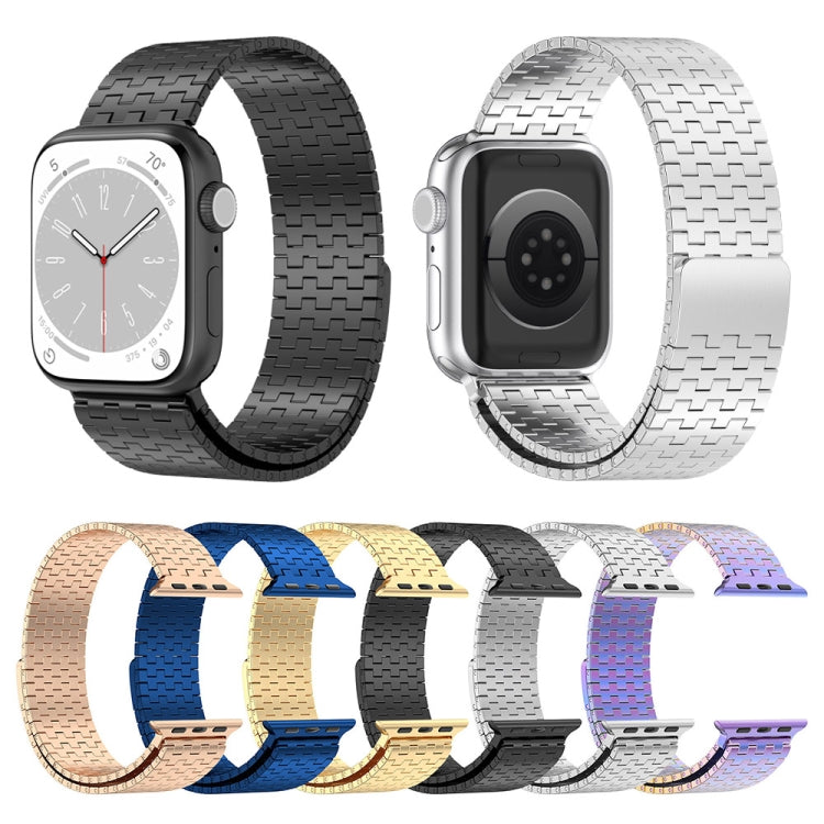 For Apple Watch Ultra 49mm Magnetic Buckle Stainless Steel Metal Watch Band(Black) - Watch Bands by PMC Jewellery | Online Shopping South Africa | PMC Jewellery | Buy Now Pay Later Mobicred