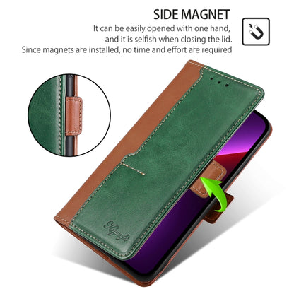 For Honor Magic6 Pro Contrast Color Side Buckle Leather Phone Case(Light Brown + Green) - Honor Cases by PMC Jewellery | Online Shopping South Africa | PMC Jewellery | Buy Now Pay Later Mobicred