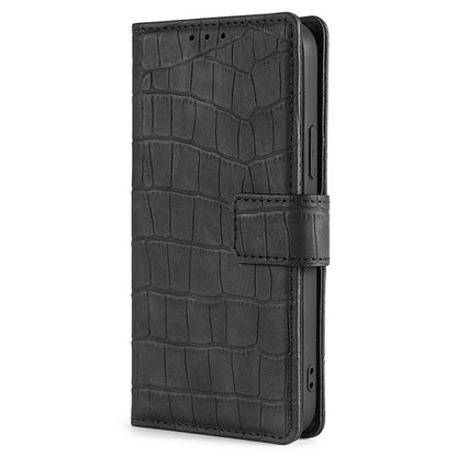 For Honor Magic6 Pro 5G Skin Feel Crocodile Magnetic Clasp Leather Phone Case(Black) - Honor Cases by PMC Jewellery | Online Shopping South Africa | PMC Jewellery | Buy Now Pay Later Mobicred