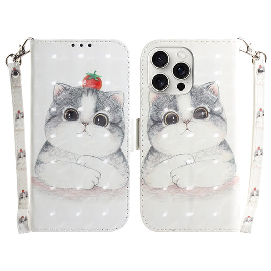 For iPhone 16 Pro Max 3D Colored Horizontal Flip Leather Phone Case(Cute Cat) - iPhone 16 Pro Max Cases by PMC Jewellery | Online Shopping South Africa | PMC Jewellery | Buy Now Pay Later Mobicred