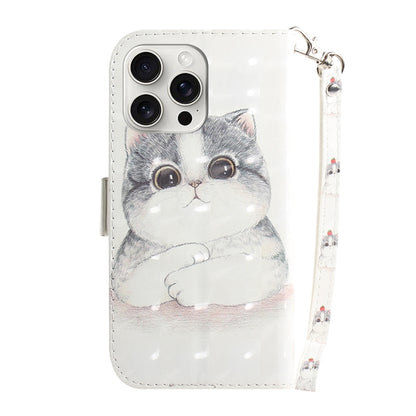 For iPhone 16 Pro Max 3D Colored Horizontal Flip Leather Phone Case(Cute Cat) - iPhone 16 Pro Max Cases by PMC Jewellery | Online Shopping South Africa | PMC Jewellery | Buy Now Pay Later Mobicred