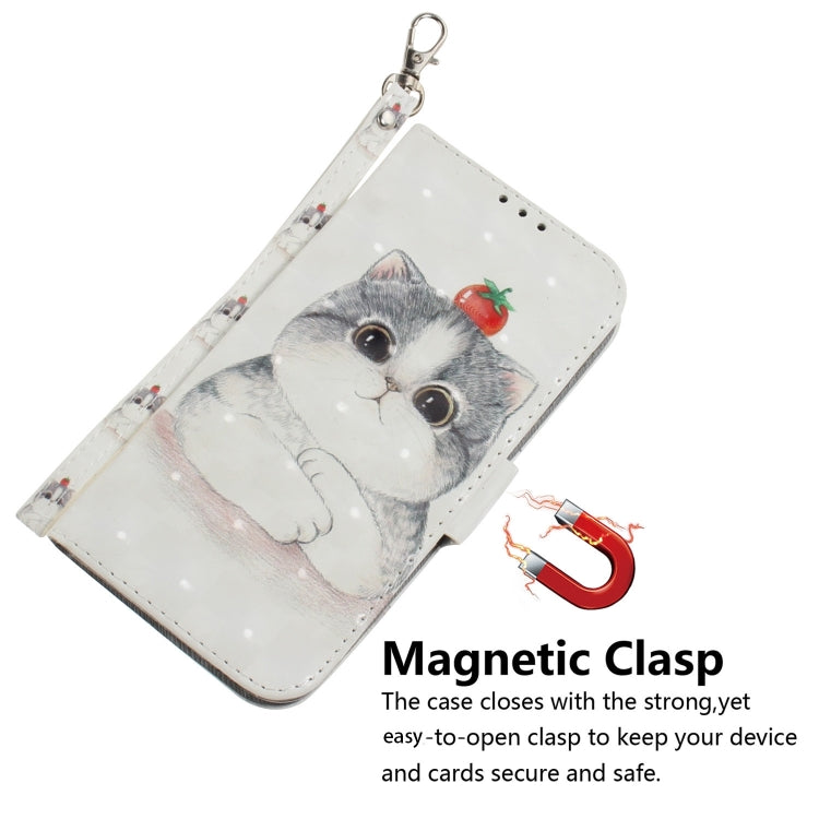 For iPhone 16 Pro 3D Colored Horizontal Flip Leather Phone Case(Cute Cat) - iPhone 16 Pro Cases by PMC Jewellery | Online Shopping South Africa | PMC Jewellery | Buy Now Pay Later Mobicred