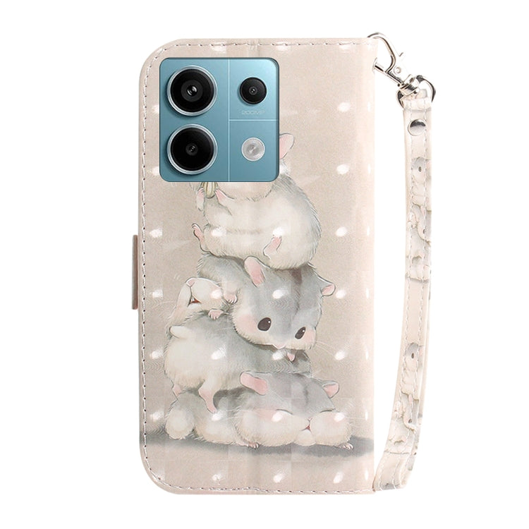 For Xiaomi Redmi Note 13 Pro 5G 3D Colored Horizontal Flip Leather Phone Case(Squirrels) - Note 13 Pro Cases by PMC Jewellery | Online Shopping South Africa | PMC Jewellery | Buy Now Pay Later Mobicred