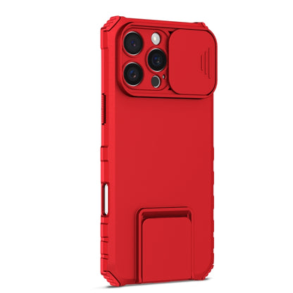 For iPhone 16 Pro Stereoscopic Holder Sliding Camshield Phone Case(Red) - iPhone 16 Pro Cases by PMC Jewellery | Online Shopping South Africa | PMC Jewellery | Buy Now Pay Later Mobicred