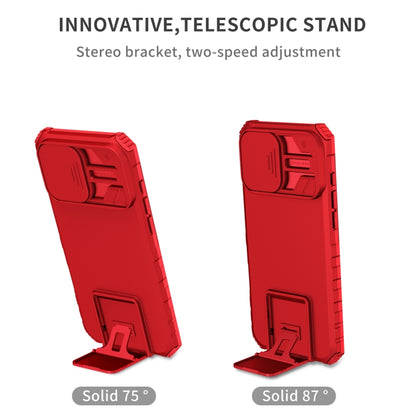 For iPhone 16 Pro Stereoscopic Holder Sliding Camshield Phone Case(Red) - iPhone 16 Pro Cases by PMC Jewellery | Online Shopping South Africa | PMC Jewellery | Buy Now Pay Later Mobicred