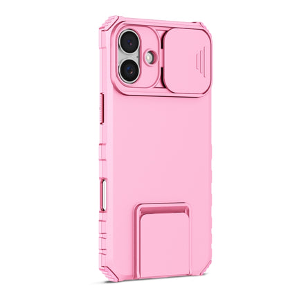 For iPhone 16 Plus Stereoscopic Holder Sliding Camshield Phone Case(Pink) - iPhone 16 Plus Cases by PMC Jewellery | Online Shopping South Africa | PMC Jewellery | Buy Now Pay Later Mobicred