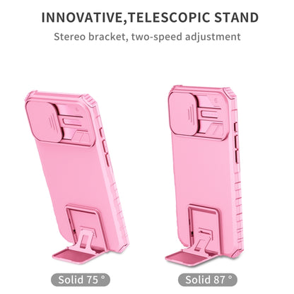 For iPhone 16 Plus Stereoscopic Holder Sliding Camshield Phone Case(Pink) - iPhone 16 Plus Cases by PMC Jewellery | Online Shopping South Africa | PMC Jewellery | Buy Now Pay Later Mobicred