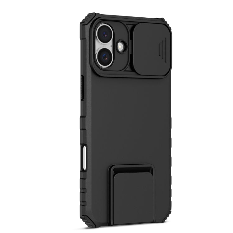 For iPhone 16 Plus Stereoscopic Holder Sliding Camshield Phone Case(Black) - iPhone 16 Plus Cases by PMC Jewellery | Online Shopping South Africa | PMC Jewellery | Buy Now Pay Later Mobicred