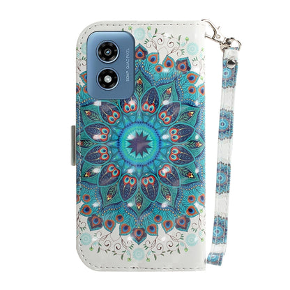 For Motorola Moto G Play 4G 2024 3D Colored Flip Leather Phone Case(Peacock Wreath) - Motorola Cases by PMC Jewellery | Online Shopping South Africa | PMC Jewellery | Buy Now Pay Later Mobicred