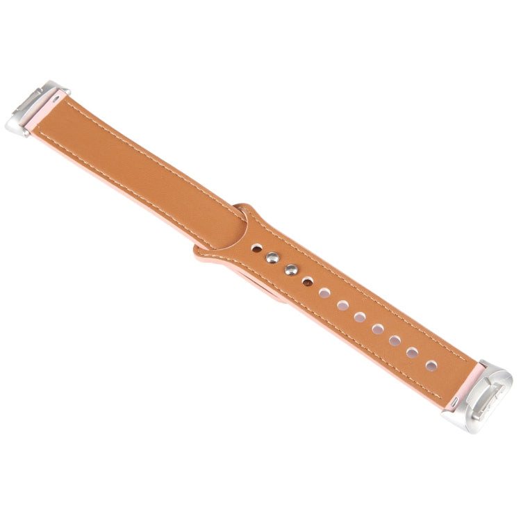 For Fitbit Charge 5 PU Leather Replacement Watch Band(Pink) - Watch Bands by PMC Jewellery | Online Shopping South Africa | PMC Jewellery | Buy Now Pay Later Mobicred