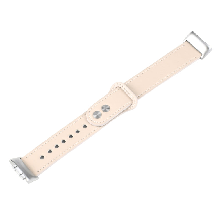 For Fitbit Charge 5 PU Leather Replacement Watch Band(Creamy White) - Watch Bands by PMC Jewellery | Online Shopping South Africa | PMC Jewellery | Buy Now Pay Later Mobicred