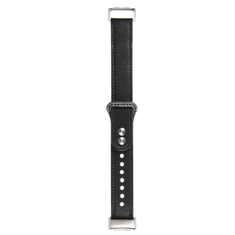 For Fitbit Charge 5 PU Leather Replacement Watch Band(Black) - Watch Bands by PMC Jewellery | Online Shopping South Africa | PMC Jewellery | Buy Now Pay Later Mobicred