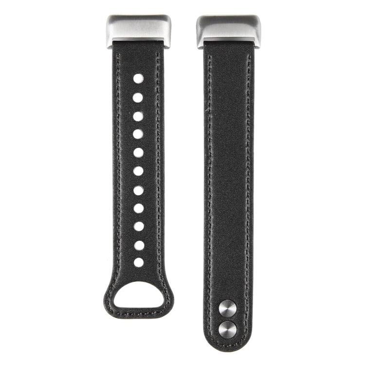 For Fitbit Charge 5 PU Leather Replacement Watch Band(Black) - Watch Bands by PMC Jewellery | Online Shopping South Africa | PMC Jewellery | Buy Now Pay Later Mobicred