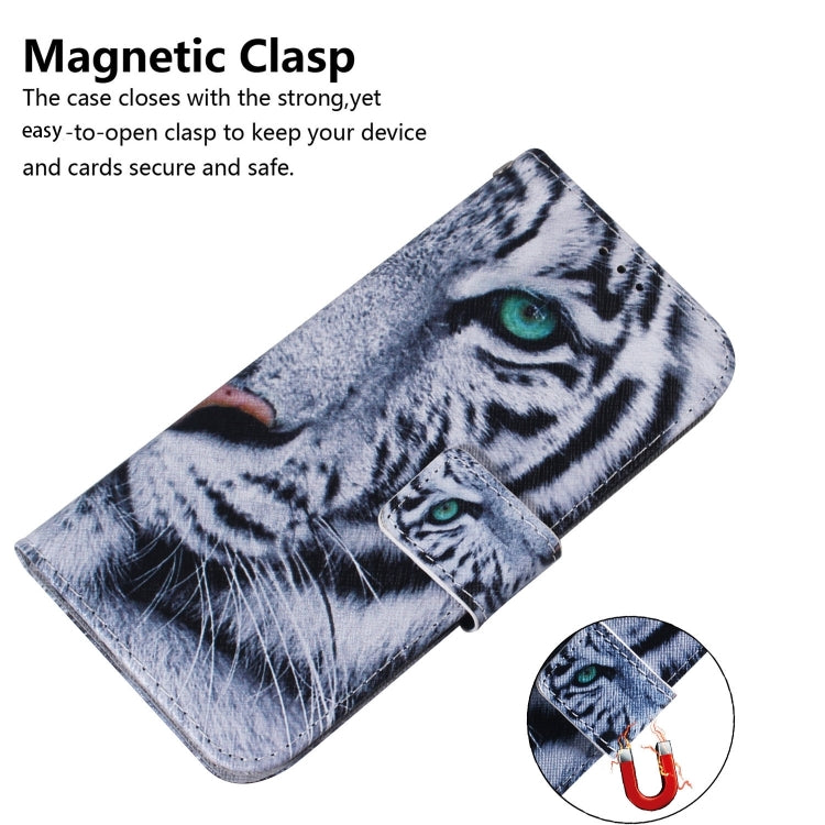 For iPhone 16 Pro Coloured Drawing Flip Leather Phone Case(Tiger) - iPhone 16 Pro Cases by PMC Jewellery | Online Shopping South Africa | PMC Jewellery | Buy Now Pay Later Mobicred