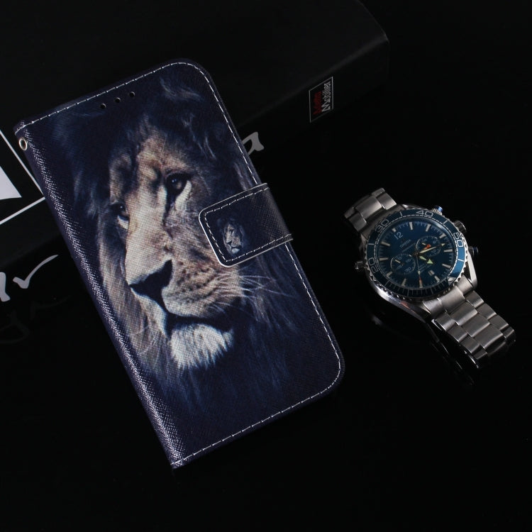 For iPhone 16 Pro Max Coloured Drawing Flip Leather Phone Case(Lion) - iPhone 16 Pro Max Cases by PMC Jewellery | Online Shopping South Africa | PMC Jewellery | Buy Now Pay Later Mobicred