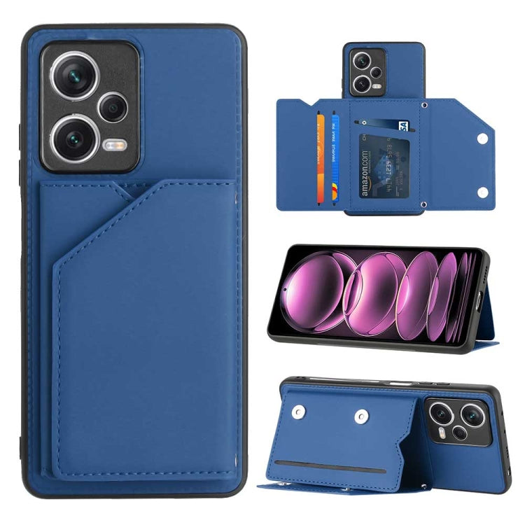 For Xiaomi Redmi Note 12 / Poco X5 5G Skin Feel PU + TPU + PC Card Slots Phone Case(Royal Blue) - Xiaomi Cases by PMC Jewellery | Online Shopping South Africa | PMC Jewellery | Buy Now Pay Later Mobicred