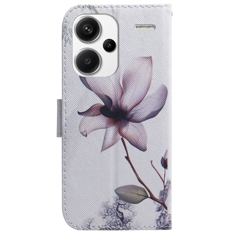 For Xiaomi Redmi Note 13 Pro+ 5G Coloured Drawing Flip Leather Phone Case(Magnolia) - Note 13 Pro+ Cases by PMC Jewellery | Online Shopping South Africa | PMC Jewellery | Buy Now Pay Later Mobicred