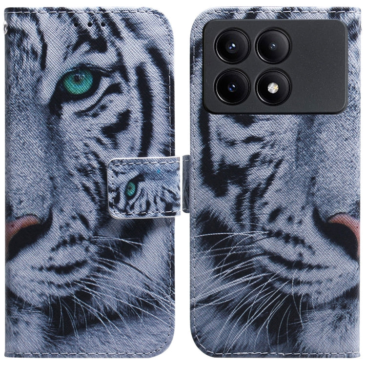 For Xiaomi Redmi K70E / Poco X6 Pro Coloured Drawing Flip Leather Phone Case(Tiger) - K70E Cases by PMC Jewellery | Online Shopping South Africa | PMC Jewellery | Buy Now Pay Later Mobicred