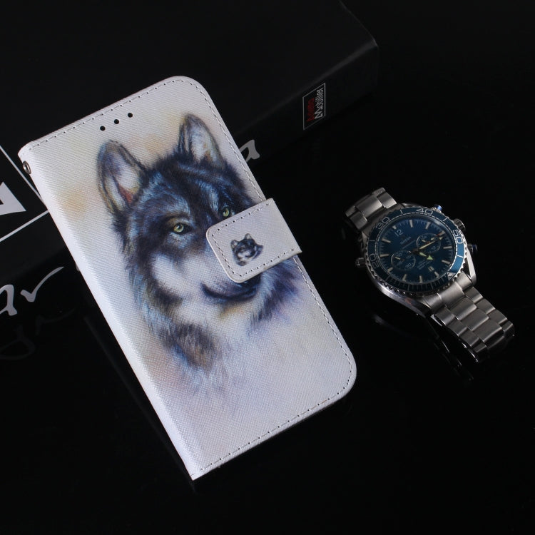 For Xiaomi Poco M6 Pro 4G Coloured Drawing Flip Leather Phone Case(White Wolf) - Xiaomi Cases by PMC Jewellery | Online Shopping South Africa | PMC Jewellery | Buy Now Pay Later Mobicred