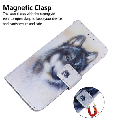 For Xiaomi Poco M6 Pro 4G Coloured Drawing Flip Leather Phone Case(White Wolf) - Xiaomi Cases by PMC Jewellery | Online Shopping South Africa | PMC Jewellery | Buy Now Pay Later Mobicred